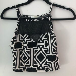 Olive Tree | Crop Top | Black & White